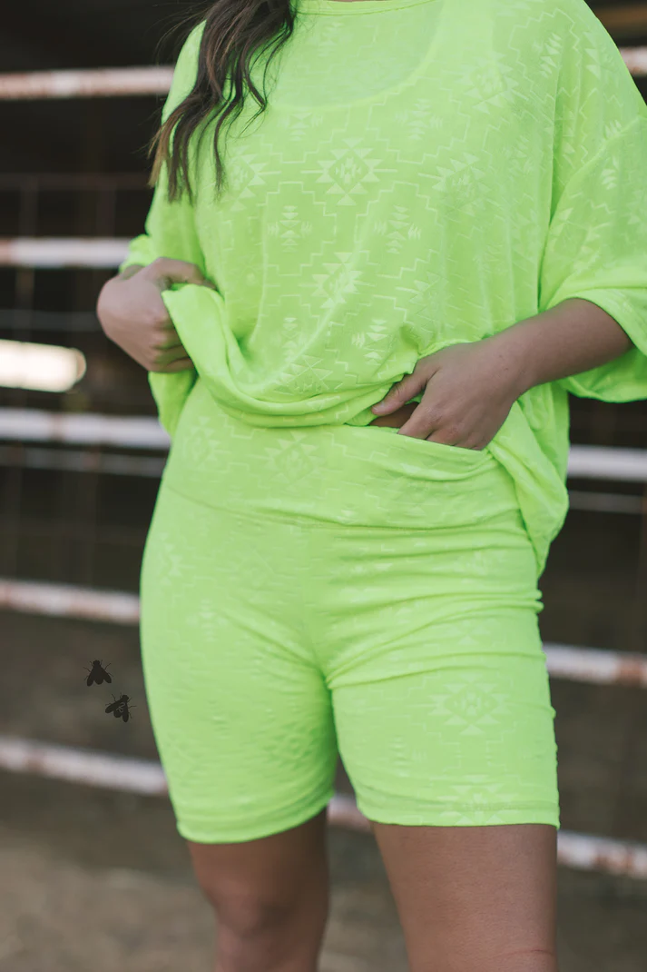 Chillville Biker Shorts-Highlighter