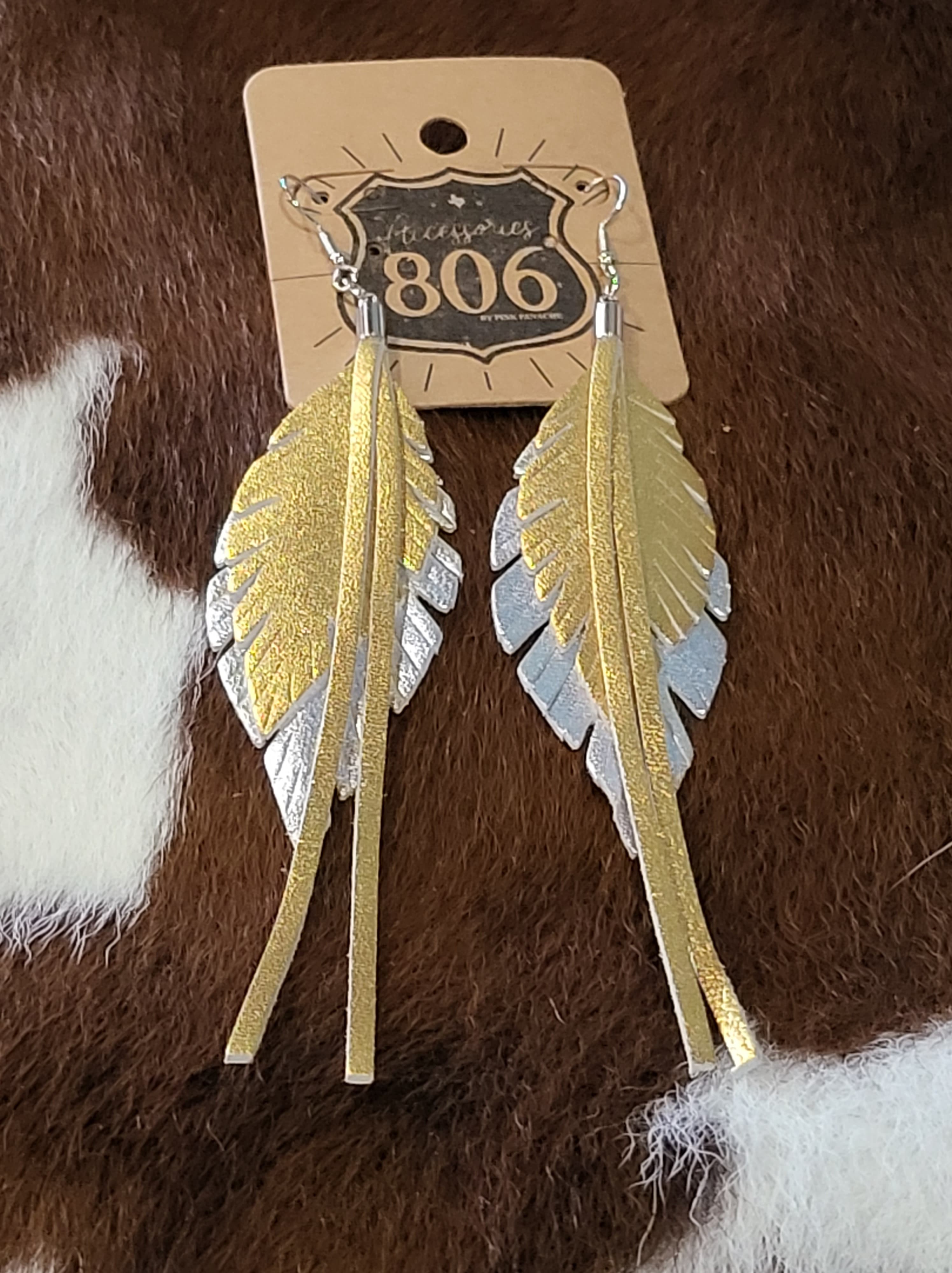 Gold Feather Earrings